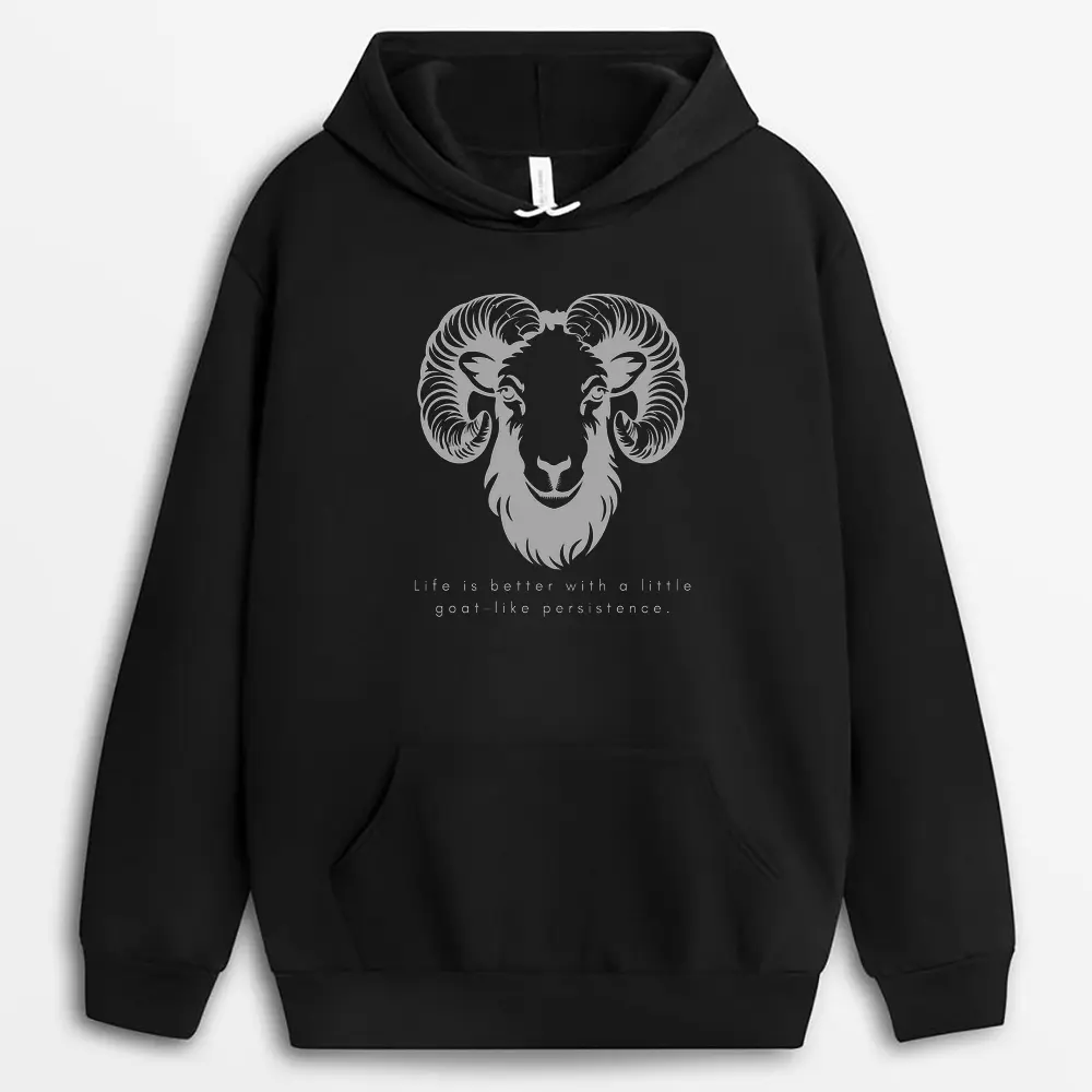 Life Is Better With A Little Goat-like Persistence Sellxgap Hoodie - Black
